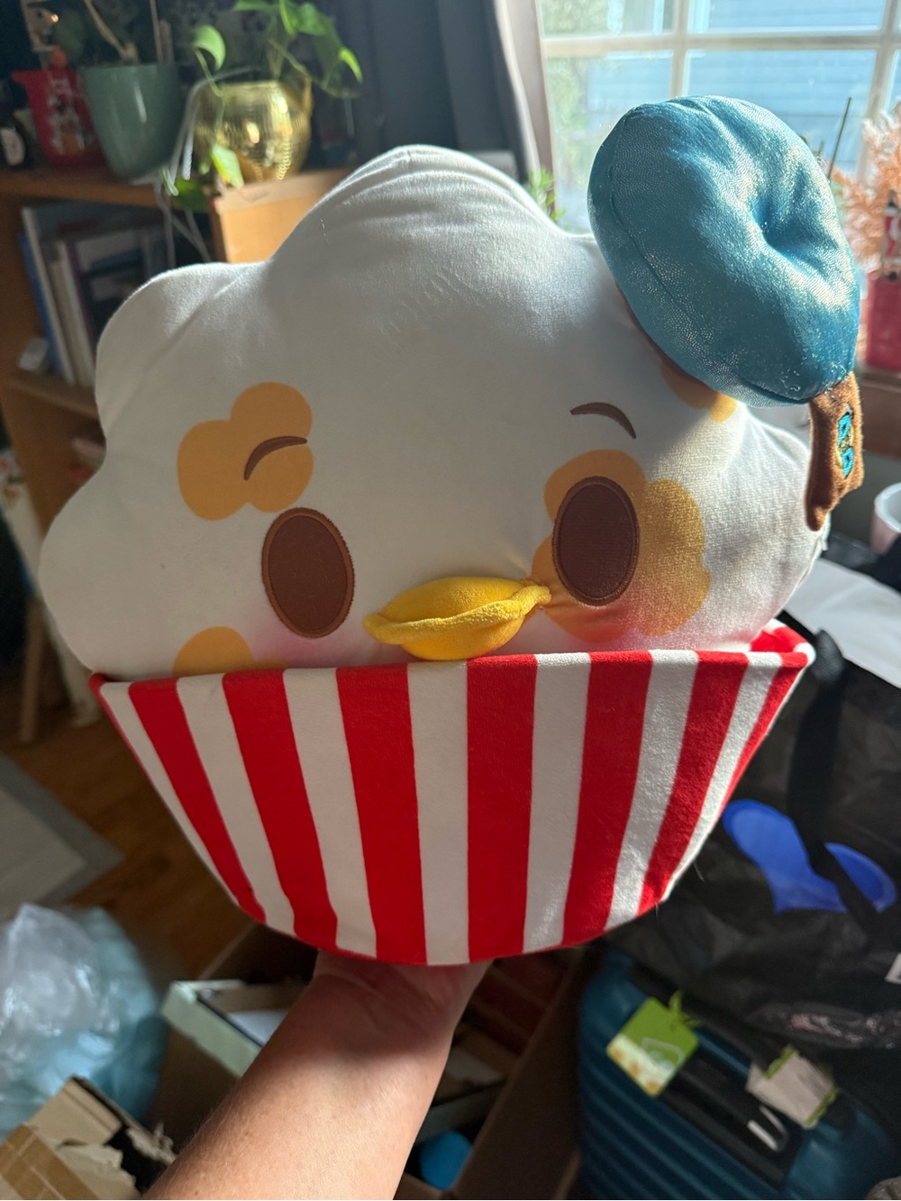 Plush Donald Duck munchling Popcorn Character Kids Plush Toy - White, Red, Blue